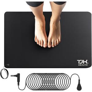 Grounding Mat for Feet - Earthing Pad Kit Earth Ground Therapy for Improved Sleep Better Sleeping Reduced Pain - Earth Grounded Mouse Pads Health Wellness Mats for Bed Desk Chair Yoga