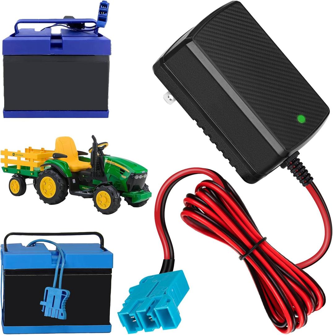 12V Battery Charger for 12V Peg-Perego Battery John Deere Ground Force Tractor John Deere Gator XUV Polaris RZR 900 Powered Ride On Car Replacement Power