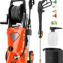 Electric Pressure Washer 5000 PSI 2.8 GPM High Power Washer with 4 Pressure Nozzle and Foam Cannon, powerwashers for Home, Car Washing, Fence Cleaning, Patio, Orange
