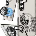 for Samsung Galaxy S23 Plus Case for Women - Girls Cute Design Compatible with Magsafe Magnetic Ring Holder Stand Skull Skeleton Phone Covers Aesthetic Girly TPU Funda for S23 Plus