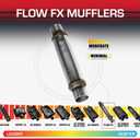 Flowmaster Flow FX Chambered Muffler 3.00 Center In / 3.00 Center Out Round Body Moderate Sound Stainless Steel Affordable Performance for Modern Trucks, Muscle Cars & Daily Drivers (71419)
