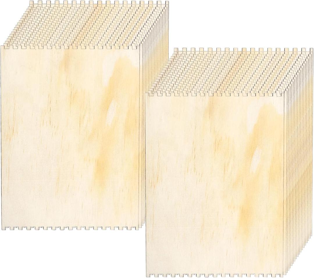 Tosnail 40 Pack 6.5 x 8.66 Inches Beginners Wooden Looms, Notched Weaving Loom for Adults, Darning Beading Boards, Basket Weaving Tools Kit for Crafts Project, Knitting, Sewing, Crochet