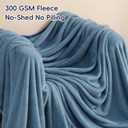PHF Ultra Soft Fleece Blanket Queen Size, No Shed No Pilling Luxury Plush Cozy 300GSM Lightweight Blanket for Bed, Couch, Chair, Sofa Suitable for All Season, 90" x 90", Captain's Blue