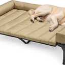 Veehoo Cooling Elevated Dog Bed Add Removable Waterproof Bolster Cushion Mat, Raised Pet Cot with Breathable Teslin Mesh, No-Slip Feet, Dog Couch Bed for Indoor Outdoor, 49x33inches, Beige, CWC2331B