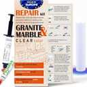 Kit de reparacin de encimera de mrmol, granito y cuarzo (transparente) - Soluciona tus defectos como un profesional I adecuado para la mayora de las reparaciones. Arreglo chips rotos en minutos