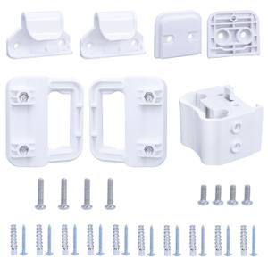 Retractable Baby Gate Replacement Parts Kit New Upgrade Retractable Dog Gate Replacement Hardware Mesh Pet Gate Full Set Wall Mounting Accessories with Brackets Latches Anchors and Screws, White