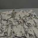 jinchan Ruffled Floral Valance Curtain Shabbychic Linen Window Valance 18 Inch Farmhouse Rustic Window Treatment for Kitchen Bedroom Living Room Rod Pocket 1 Panel Black on Linen