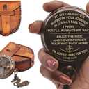 Compass Gift for Son, Daughter & Grandson Vintage Engraved Pocket Compass Gifts for Women/Men, Boy, Girl, Baptism 2026 Communion Christian Luxury Gift, Anniversary