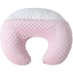 Nursing Pillow and Positioner Breastfeeding and Bottle Feeding, Propping Baby, Tummy Time, Sitting Support for Baby Boy Baby Girl, with Removable Dots Cover (Blushing Bride) (22 X 17.7 X 5.9 Inch, Pink)
