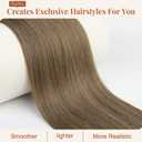 Flufymooz ponytail extension, 26 Inch Long Straight Drawstring Ponytail Synthetic Hairpieces Fake Pony Tails Natural Soft Clip in Hair Extension Pony Tail for Women (Dark Ash Blonde with Highlights)