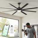 84" Aluminum Outdoor Ceiling Fan with Light, Industrial-Grade 8 Metal Blade