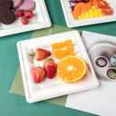 LIYH 200 Pack 6 Inch Compostable Sugarcane Square Small Paper Plates – Biodegradable White Dessert & Cocktail Plates Disposable, Made of Sugar Cane Fibers