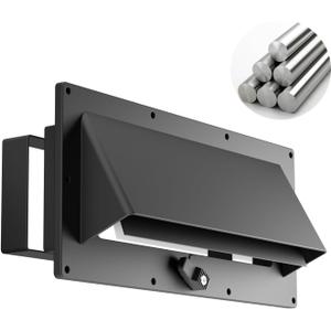 Aluminum RV Exhaust Range Hood Vent Cover with Adjustable Collar Depth Locking Damper Camper Stove Microwave Exterior Sidewall Ventilation Replacement Kit for Trailer Motorhome (Black)