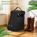 Aliceset 2 Pcs Black Boot Bags for Cowboy Two Separate Compartments Boots Portable Storage Bag for Travel Long Tube Shoes Bags Men Tall Shoe with Handle for Home Travel
