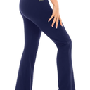 Walifrey Flare Leggings with Pocket for Women,High Waisted Opaque Flare Pants for Yoga Workout. Size S