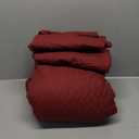 Maple&Stone Quilt Set Queen Size, Burgundy Lightweight Bedspread Ultrasonic Chevron Pattern Light Coverlet for All Season Comforter Bedding Decor - 3 Piece Queen Bed Cover Sets (Full/Queen (90'' x 96''))