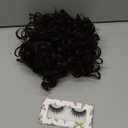 Loose Wave Curly Yaki Hair Drawstring Ponytail Extension for Women Natural Black 8inch Short Afro Curly Hair Bun Synthetic Curly Messy Bun Hair Piece for Daily Use(1B)