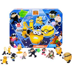 Minions Despicable Me 4 - Mega Battle Countdown Calendar | 10 2inch Surprise Collectible Toy Figures Inside in the Form of Mini Minion Figures and Other Characters
