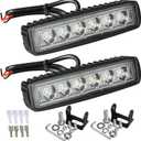 Partsam 6" LED Light Bar White 36W 6500K Super Bright Spot Work Pods Single Row Off Road Driving Fog Boat Light Waterproof SUV ATV 4WD Car Truck Golf Cart 12V 24V IP67 (2pcs)