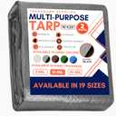 Large Waterproof Tarp - Heavy Duty 10 Mil Thick Poly Tarpaulin Ideal for Canopy Tents, Boats, RV or Pool Covers - Multipurpose Protective Tarps with Grommets for Indoor, Outdoor Use | 16' x 20' 2 Pack