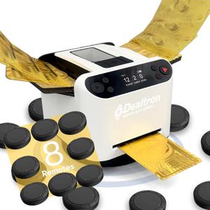 All-in-One Automatic Card Shuffler and Dealer,with 8 Remotes,Programmable Dealer,Card Shuffler 2 Deck,360 Rotation,Ultra Quiet,Rechargeable,up to 12 Players,for All Card Games (White&Black)