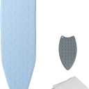 Ironing Board Adjustable Height Folding Ironing Board with Iron Pad, Heat-Resistant Cover, Thick Steel Tube Compact Iron Board (Blue)