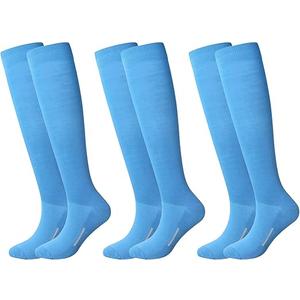 Haysandy 3 Pairs Baseball Socks Bulk Softball Sock Youth High Long Tube Soccer Football Team Boys Girls Adults Sport Sock(blue,M)