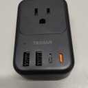 TESSAN USB C Charger Block 20W PD, Fast Charging Adapter with Foldable Plug, 1875W Power Outlet Extender(4 AC and 4 USB) for Cruise, Home, Office, Dorm Room Essentials, Black