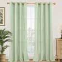 YoungsTex Sage Linen Curtains for Living Room Spring Decor, Light Green Light Filtering Drapes with Grommet for Dining Bedroom Boho Rustic Privacy, 2 Panels, 52 X 90 Inch
