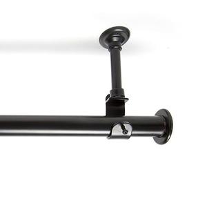 Room/Dividers/Now Adjustable Ceiling Mounted Curtain Rod - Heavy Duty and Long 56-10 Inches Extendable Rods for Walls, Ceilings, Windows and Room Partitions - Black