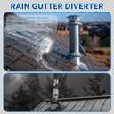 2 pcs Rain Diverter for Roof, 3.2ft Rain Gutter Diverter, Roof Rain Diverter for Shingles Roofing, Roof Chimneys, Doorways, Windows and Roof Vents
