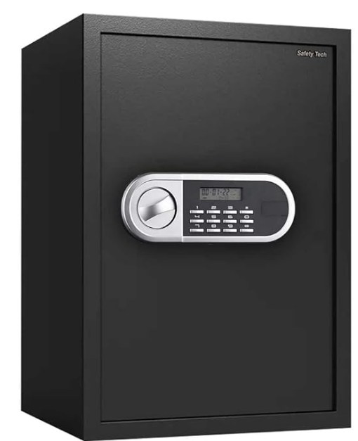 Safety Tech Electronic Hotel Safe + PIN & Emergency Key - Black
