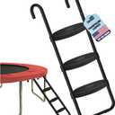 Eurmax USA Universal Easy-to-Assemble 3 Steps Trampoline Ladder with Horizontal and Wide Steps, UV Treated Steel, 220 lbs Capacity Trampoline Accessories for Children Kids