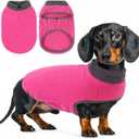 Queenmore Dog Sweater,Soft Fleece Vest Pullover Dogs Jacket with Elastic Stretchable,Warm Winter Dog Coats Cold Weather Doggy Dachshund Sweaters for Small Dogs Cats Boy or Girl (Pink, S)