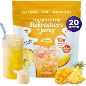 Javvy Clear Protein Powder with Clear Whey Protein, Pineapple Mango, Exp 05/04/2026