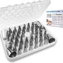 FIVETASCake Decorating kit for Beginners-52 Numbered Icing Tips with Pattern Chart,2 Flower Nails and 1 Coupler.Piping Tips Set with storage box. (55PCS)