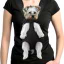 YUDODO Pet Dog Carrier Backpack Adjustable Dog Front Carrier, Legs Out Easy-Fit Dog Travel Backpack Carrier for Hiking Camping for Small Medium Dogs Cats and Rabbit (Small (Pack of 1), A-Black)