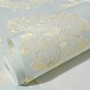 GIBZ 3D Scandinavian Floral Wallpapers Peel and Stick Vintage Wall Papers Decorations Wallpaper Contact Paper Blue 0.53x5m