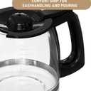 12-Cup Replacement Coffee Carafe Compatible with Hamilton Beach Coffee maker Pot 49902, 49915, 49905C, CM4309, 49317, 49467, 49611, 49904, 49934, 46230, 46290, 46293, 46294, 46299