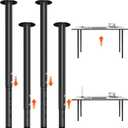 Adjustable Metal Table Leg 21~36 Inch, Adjustable Metal Desk Legs, Home Office DIY Furniture Leg Set, for Computer Desk Dining Table Office Desk (4, Black)