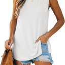 Imily Bela Womens Loose Fit Casual Flowy Tank Tops Crewneck Trendy Sleeveless Side Split Summer Tops Clothes Outfits 2025, L
