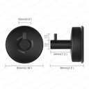 YOHOM Suction Cup Hooks Shower Towel Holder Stainless Steel Vacuum Bathroom Shower Hook Suction Towel Rack Kitchen Organizer for Bathrobe Loofah Matte Black 2Pcs