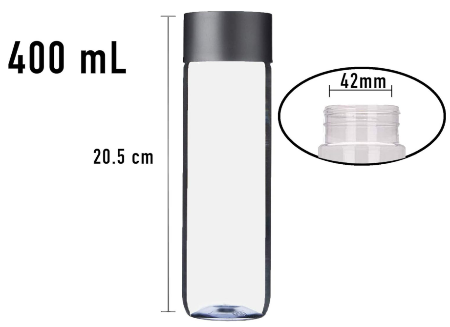 12-pack Bulk Empty Plastic Juice Bottles Reusable Water Bottles to work great as Sensory Bottles and Smoothie Bottles with Black Lids Great for Sensory Crafts and Calming Bottles 400ml
