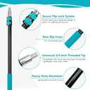 MAVRIZ 5-12 FT Long Paint Roller Extension Pole, Multi Purpose Telescoping Extension Pole for Painting, Cleaning, Heavy Duty Painting Rod with Universal 3/4″ Threaded Connection, Flip-Lock Design