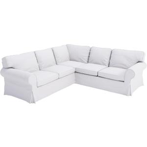 Custom Slipcover Replacement Cover Only! Cotton Ektorp 2 2 Sofa Replacement Cover is Custom Made for IKEA Ektorp Corner Or Sectional Sofa Slipcover (Pure White)