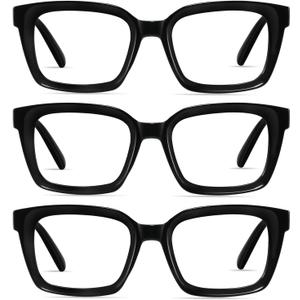 XVXV Reading Glasses for Women Men - Blue Light Blocking Readers Oversize Square Anti Glare with Spring Hinge