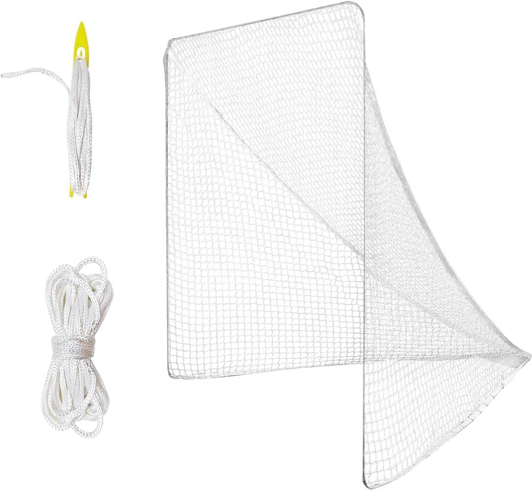 1/2Pcs 4/5/6mm 6X6X7 Heavy Duty Lacrosse Goal Net with 1/2XRandom Color Installation Tool and 2/4X49ft Lacrosse Net Lacing Rope Lacrosse Replacement Net for Lacrosse PracticeCompetition
