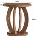 Tribesigns End Table, Round Side Table with Storage, Farmhouse Nightstand Bedside with Round Tabletop, Accent End Table for Living Room Bedroom Small Space, Wooden Accent Furniture, Rustic Brown
