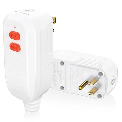 OAONAN GFCI Replacement Plug Assembly Auto Reset 15 Amp 3 Prongs, Ground Fault Circuit Interrupter Safety Plug for Pressure Washer, Hot Tub, Air Conditioner, Hair Dryer - White