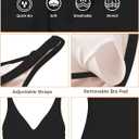 Women's One Piece Swimsuits Ruched Slimming Bathing Suits for Women V Neck Criss Cross Ruched Push Up Slimming Swimwear Black (Black, L)